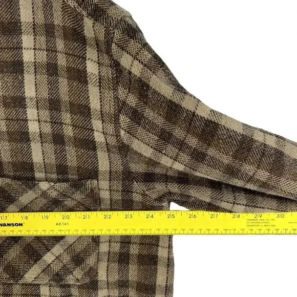 Vintage St Johns Bay Mens XL Brown Plaid Shirt Long Sleeve Shacket Garndpacore - Picture 13 of 16
